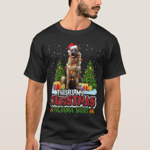 Christmas German Shepherd Pajama Lights Funny Gift T-Shirt