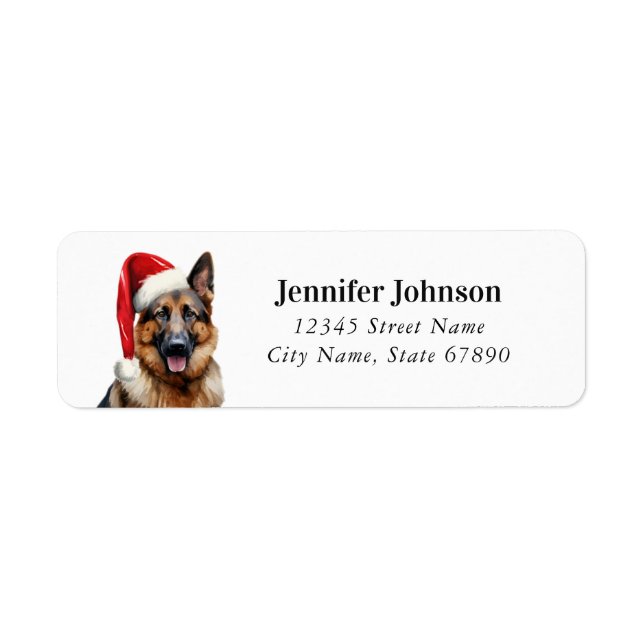 Christmas German Shepherd Return Address Labels (Front)