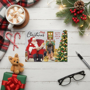 Christmas German Shepherd & Santa Greeting Card