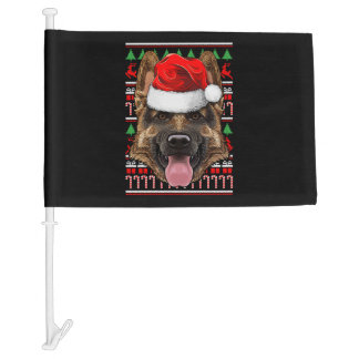 Christmas German Shepherd Santa Hat Cute Dog Ugly Car Flag