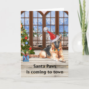 Christmas German Shepherd Santa Paws Holiday Card