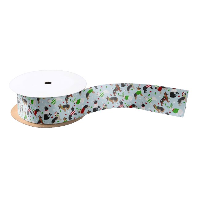 Christmas German Shepherd Satin Ribbon (Spool)