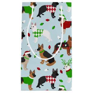 Christmas German Shepherd Small Gift Bag