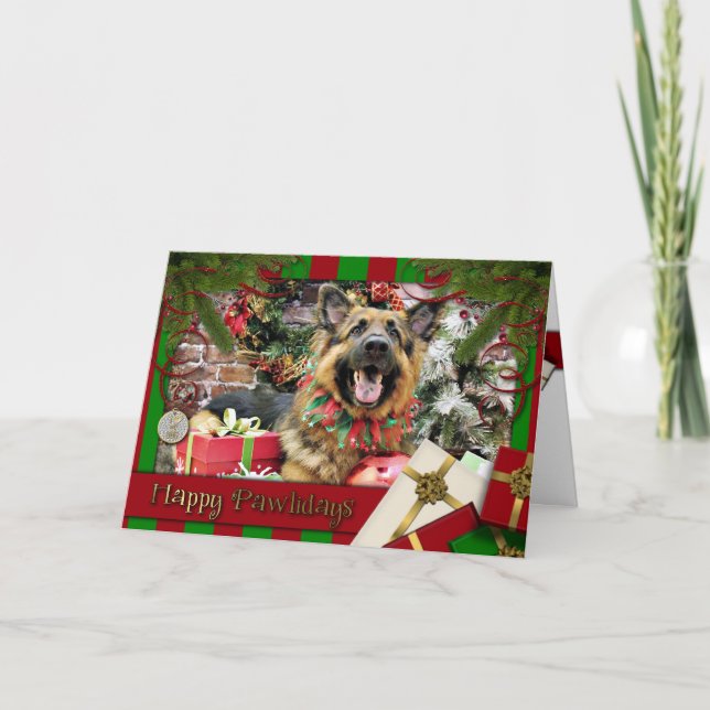 Christmas - German Shepherd - Thor Holiday Card (Front)