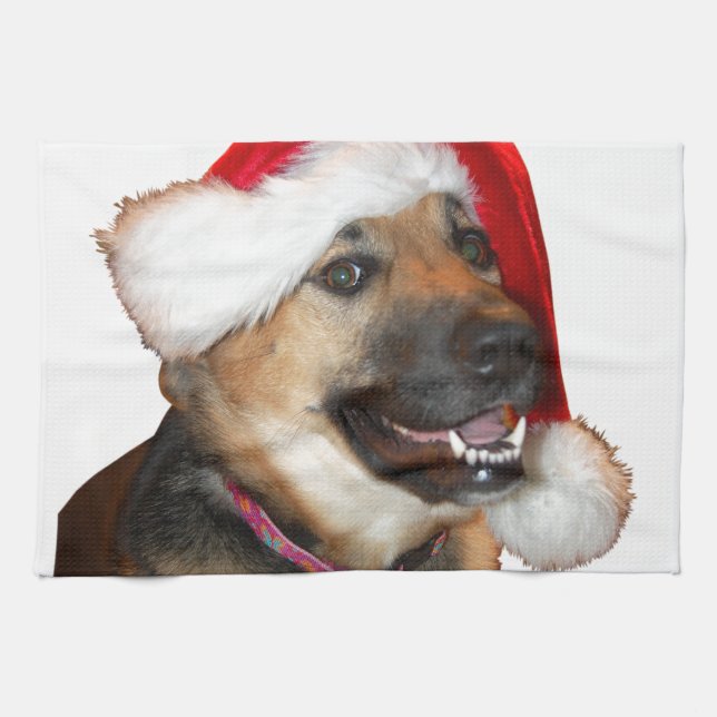 Christmas German Shepherd Towel (Horizontal)