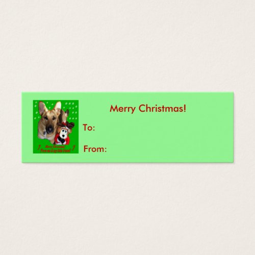 Christmas German Shepherd  Toy Reindeer Gift Tags