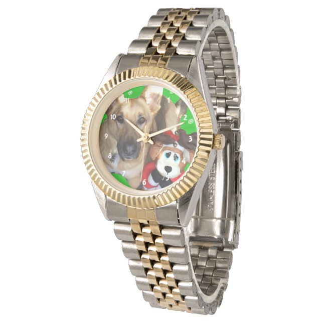 Christmas German Shepherd & Toy Reindeer Watch (Angled)