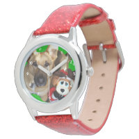 Christmas German Shepherd & Toy Reindeer Wrist Watch