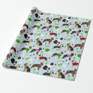 Christmas German Shepherd Wrapping Paper