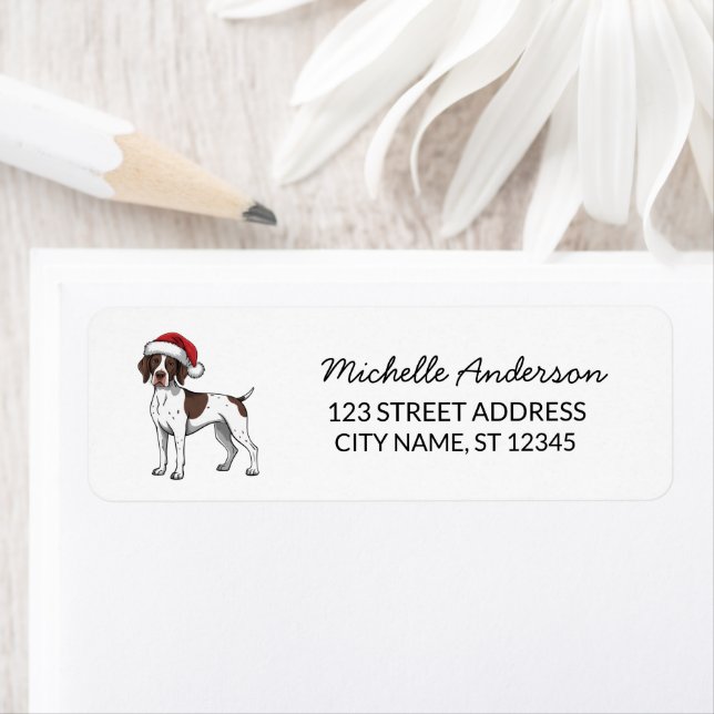 Christmas German Shorthaired Pointe Return Address Label (Insitu)