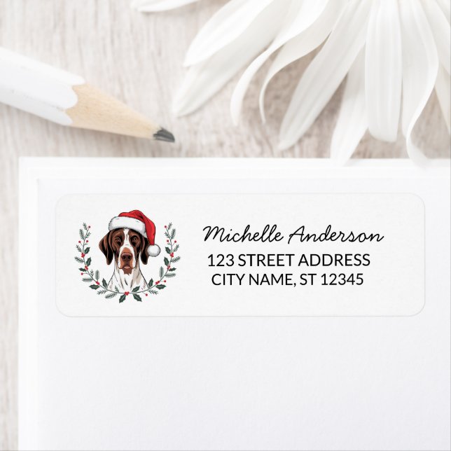 Christmas German Shorthaired Pointe Return Address Label (Insitu)