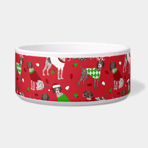 Christmas German Shorthaired Pointer Bowl