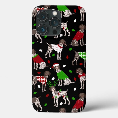 Christmas German Shorthaired Pointer iPhone 13 Pro Case