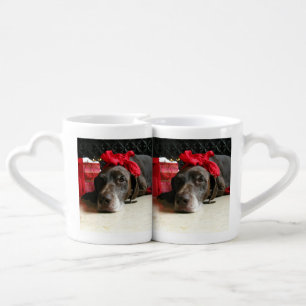 Christmas german shorthaired pointer coffee mug set