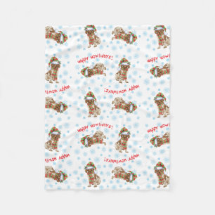 Christmas German Shorthaired Pointer Fleece Blanket