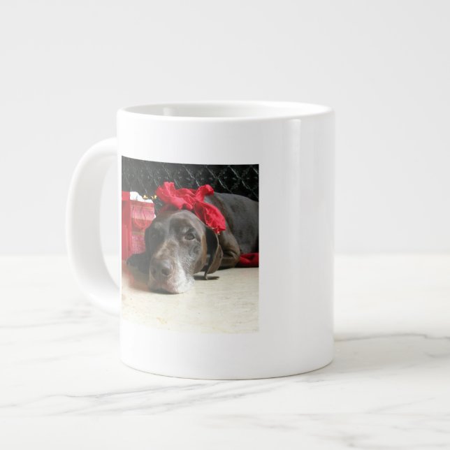 Christmas german shorthaired pointer giant coffee mug (Front Left)