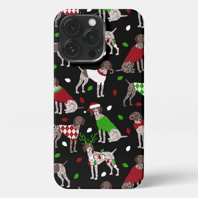Christmas German Shorthaired Pointer iPhone Case (Back)