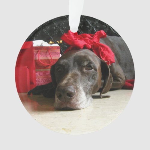 Christmas german shorthaired pointer ornament