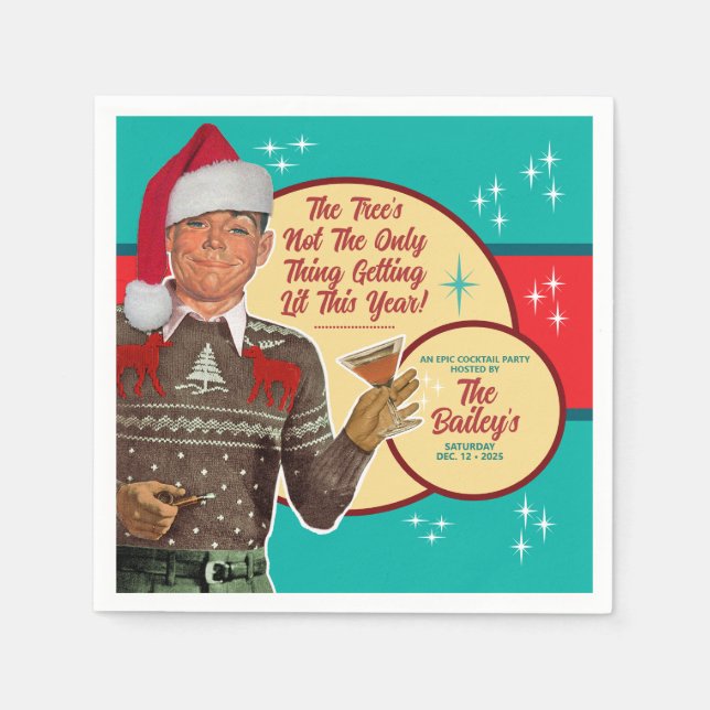 Christmas Getting Lit This Year Cocktail Napkins 2 (Front)