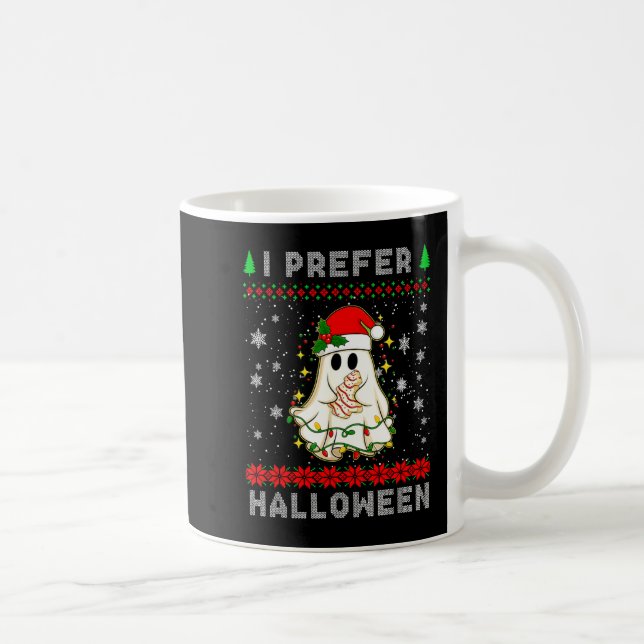 Christmas Ghost I Prefer Halloween Ugly Xmas Men W Coffee Mug (Right)