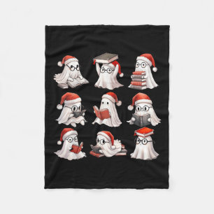 Christmas Ghost Reading Book Lovers Soky Ghost San Fleece Blanket
