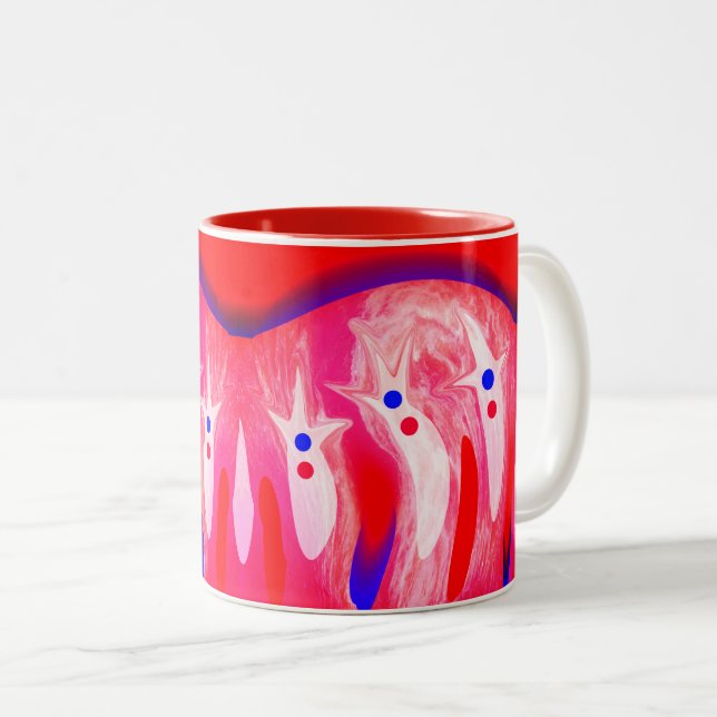 Christmas ghosts Two-Tone coffee mug (Front Right)