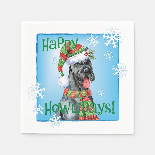 Christmas Giant Schnauzer Napkins (Front)