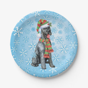 Christmas Giant Schnauzer Paper Plates
