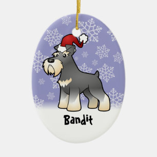 Christmas Giant/Standard/Miniature Schnauzer Ceramic Ornament