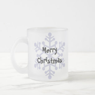 Christmas Giant/Standard/Miniature Schnauzer Frosted Glass Coffee Mug