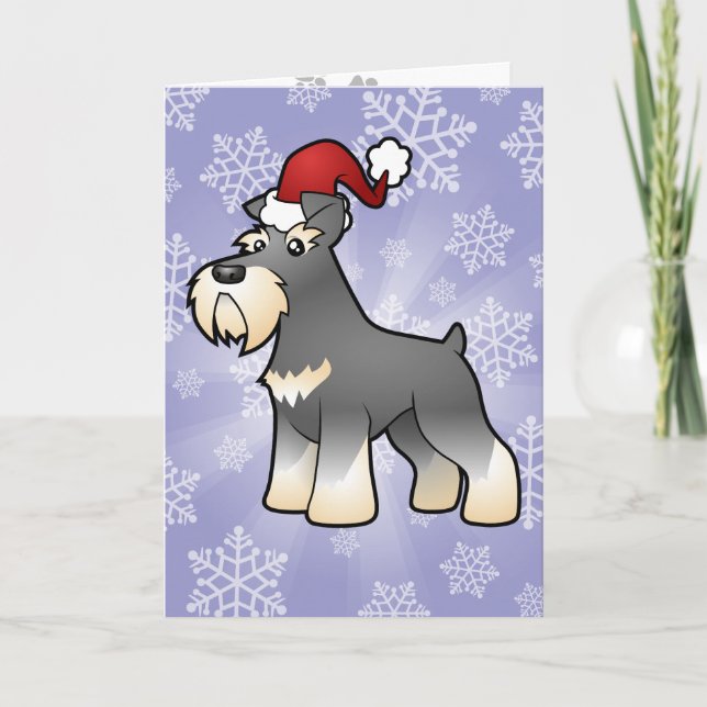Christmas Giant/Standard/Miniature Schnauzer Holiday Card (Front)