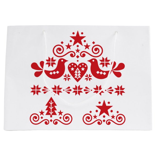 CHRISTMAS GIFT BAG CHRISTMAS SWEDISH PATTERN (Front)