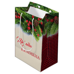 Christmas Gift Bag-Evergreen Mo' adim Lesimkha Medium Gift Bag