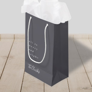 Christmas Gift Bag   Stylish Scandi Slate Gray