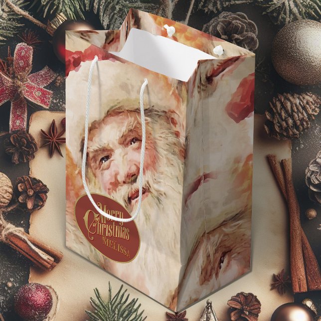 Christmas Gift Bag With Vintage Santa Claus (vintage Santa Claus Christmas gift bag)
