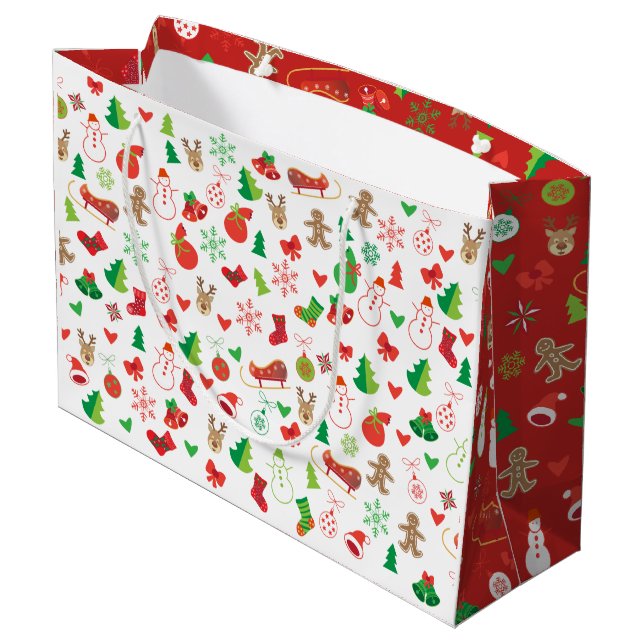 Christmas Gift Bags Cute Christmas symbols XMAS (Back Angled)