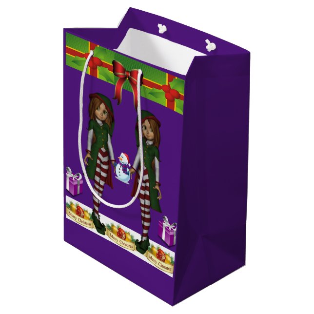 Christmas Gift Bags Elf (Back Angled)