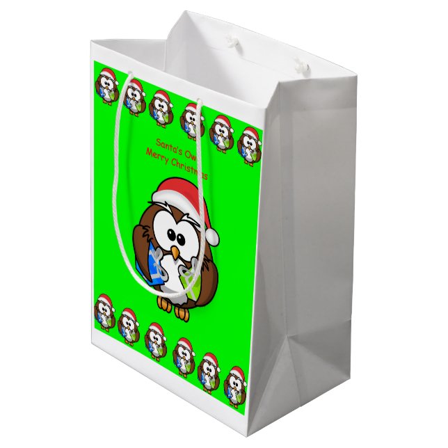 Christmas Gift Bags Owl (Back Angled)