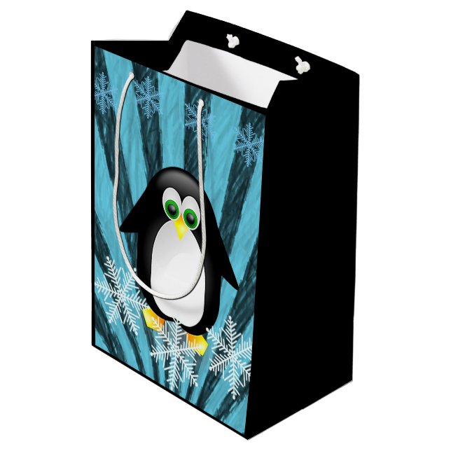 Christmas Gift Bags Penguin (Back Angled)