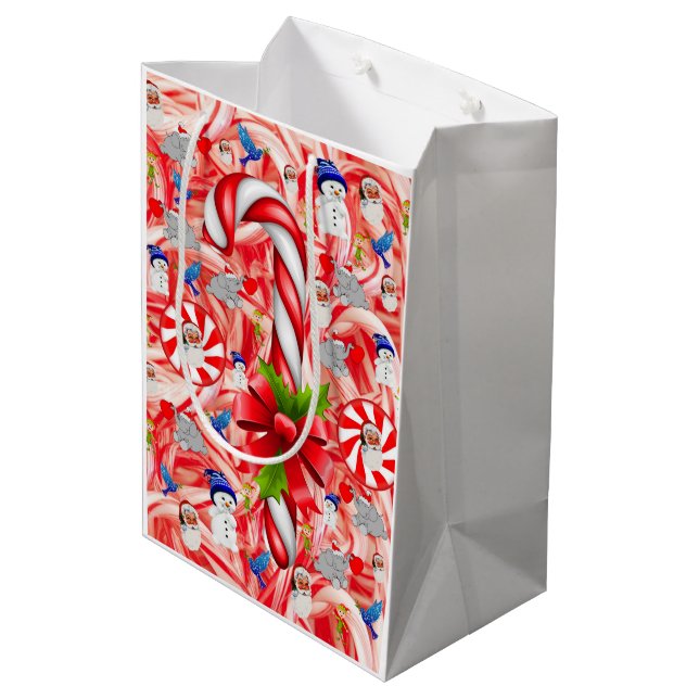 Christmas Gift Bags Peppermint (Back Angled)
