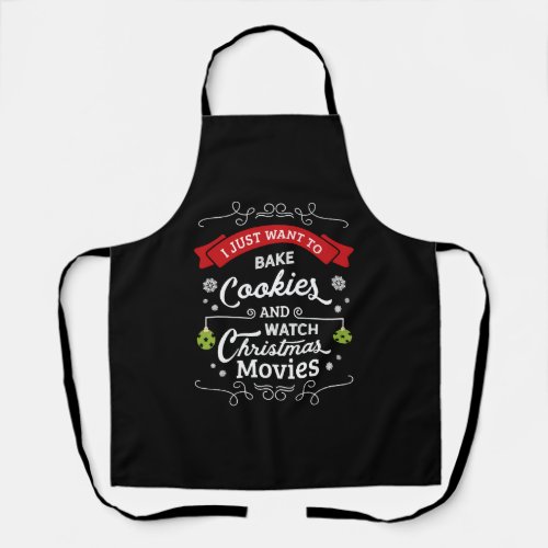 Christmas Gift Bake Cookies and Watch Movies Apron