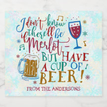 Funny Christmas Beer & Liquor Labels | Zazzle