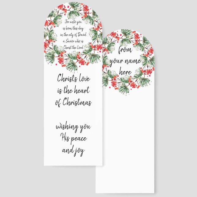 Christmas Gift Bible Scripture Customized Bookmark (Front & Back)