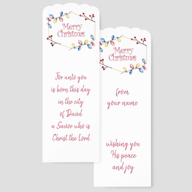 Christmas Gift Bible Scripture Customized Bookmark (Front & Back)
