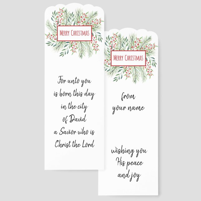 Christmas Gift Bible Scripture Customized Bookmark (Front & Back)