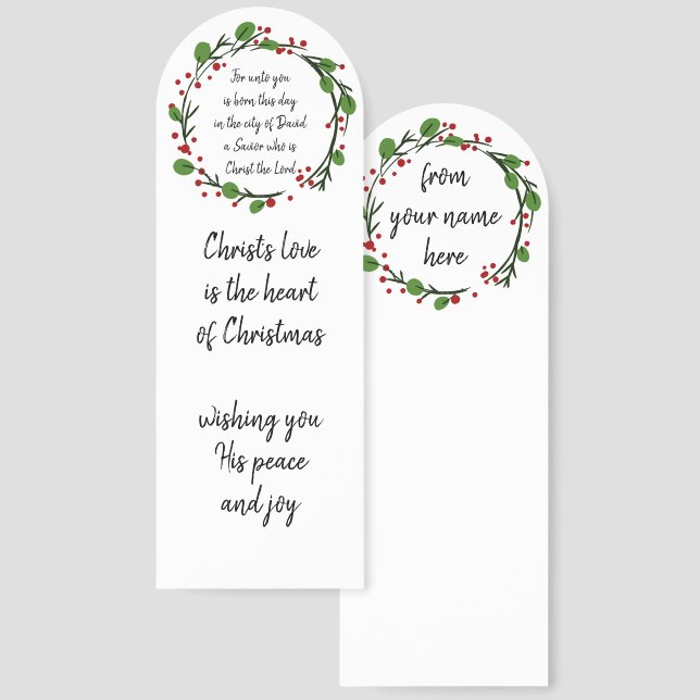 Christmas Gift Bible Scripture CustomizedBookmark Bookmarks (Front & Back)