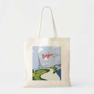Christmas gift bonjour Paris tote bag
