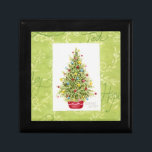 Christmas Gift Box Christmas Tree<br><div class="desc">A classic style Christmas tree is featured on this holiday gift box. Great presentation for small gifts. Will be a treasured keepsake for years to come! Original artwork by Audrey Ascenzo.</div>