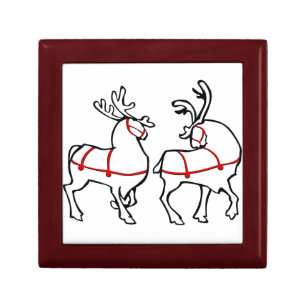 Christmas Gift Box Custom Reindeer Art Jewelry Box