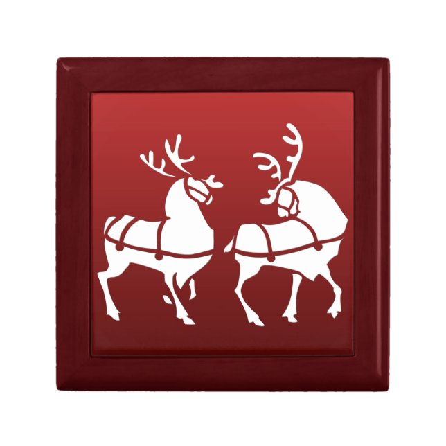 Christmas Gift Box Custom Reindeer Art Jewelry Box (Front)